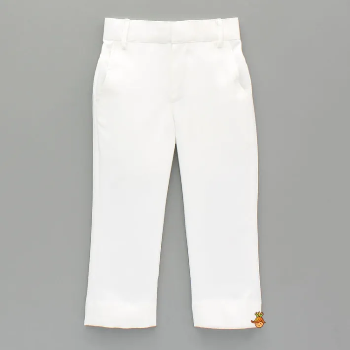 Outlet White Embroidered Sherwani and Pant BOY Indian Ethnic Wear | Sherwani Sets