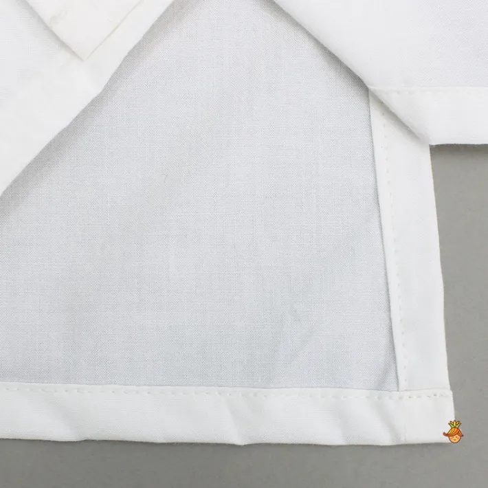 Sale White Embroidery Detailed Kurta And Pyjama BOY Indian Ethnic Wear | Ethnic Sets