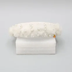 Sale White Floral Pearly Fur Hair Band Hair Accessories | Hair Bands