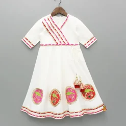 New White Gota Lace Detailed Multicolour Embroidered Kurti Ethnic Wear | Kurtis & Jumpsuits