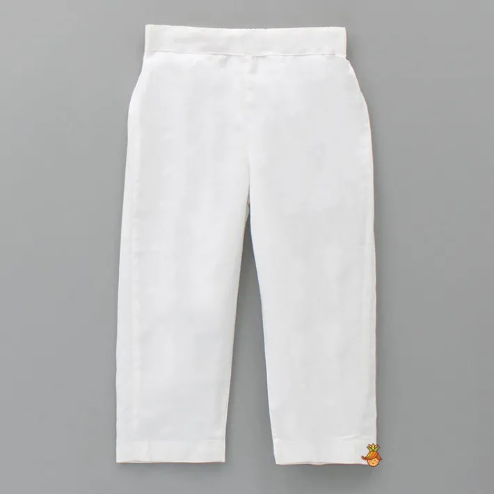 Outlet White Kurta With Asymmetric Printed Dual Tone Jacket And Pyjama BOY Indian Ethnic Wear | Ethnic Sets