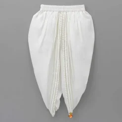 Outlet White Kurti And Tulip Style Dhoti With Net Dupatta Ethnic Wear | Dhotis & Patialas