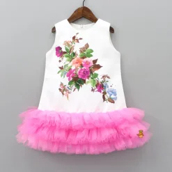 Outlet White Multicoloured Floral Print Dress Dresses & Sets | Dresses