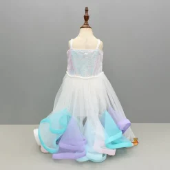 Outlet White Sequin Embellished Strappy Dress With Detachable Multicolour Trail Dresses & Sets | Dresses