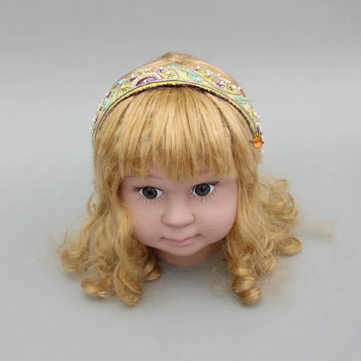 Fashion Yellow Embroidered And Embellished Hairband Hair Accessories | Hair Bands