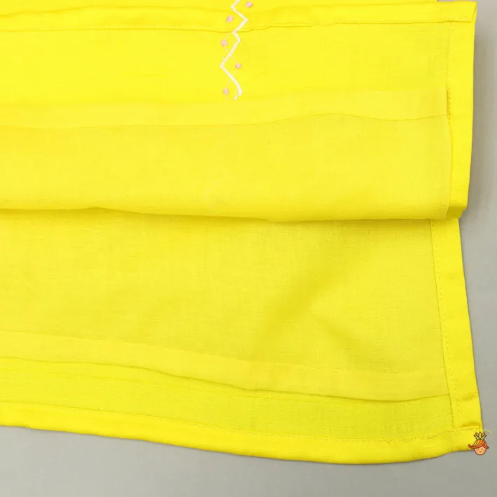 Discount Yellow Embroidered And Faux Mirror Work Kurta And Pyjama BOY Indian Ethnic Wear | Ethnic Sets