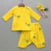 Online Yellow Embroidered Kurta And Dhoti Style Pant With Head Band BOY Indian Ethnic Wear | Ethnic Sets