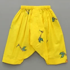 Online Yellow Embroidered Kurta And Dhoti Style Pant With Head Band BOY Indian Ethnic Wear | Ethnic Sets