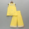 New Yellow Embroidered Kurti And Flared Palazzo Ethnic Wear | Palazzos & Shararas