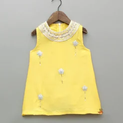 New Yellow Embroidered Kurti And Flared Palazzo Ethnic Wear | Palazzos & Shararas