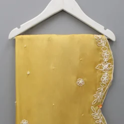 Best Yellow Embroidered Scalloped Dupatta Ethnic Wear