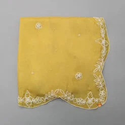 Best Yellow Embroidered Scalloped Dupatta Ethnic Wear
