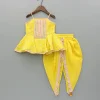 Hot Yellow Embroidered Strappy Top And Tulip Dhoti Ethnic Wear | Dhotis & Patialas