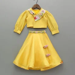 Best Yellow Embroidered Top And Lehenga Ethnic Wear | Lehengas & Ghagras