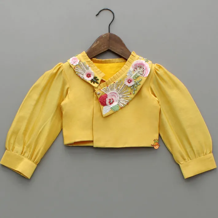 Best Yellow Embroidered Top And Lehenga Ethnic Wear | Lehengas & Ghagras