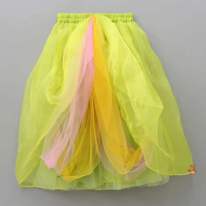 Clearance Yellow Faux Mirror Work Top And Stylish Lehenga With Dupatta Ethnic Wear | Lehengas & Ghagras