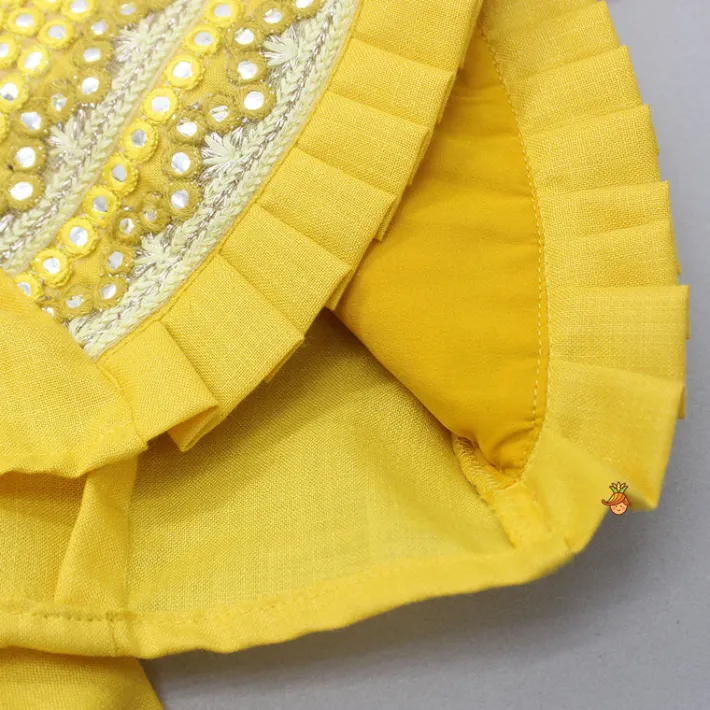 Clearance Yellow Faux Mirror Work Top And Stylish Lehenga With Dupatta Ethnic Wear | Lehengas & Ghagras