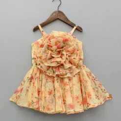 Sale Yellow Floral Printed Strappy Dress Dresses & Sets | Dresses