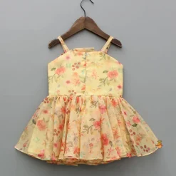 Sale Yellow Floral Printed Strappy Dress Dresses & Sets | Dresses