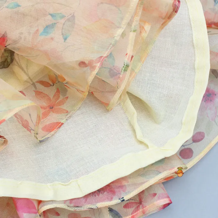 Sale Yellow Floral Printed Strappy Dress Dresses & Sets | Dresses