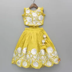 Best Yellow Gota Work Embroidered Top And Lehenga Ethnic Wear | Lehengas & Ghagras