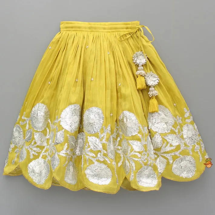 Best Yellow Gota Work Embroidered Top And Lehenga Ethnic Wear | Lehengas & Ghagras