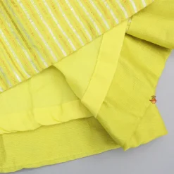 New Yellow Kurti With Gota Lace Detailing And Pant With Matching Dupatta Ethnic Wear | Churidars & Salwars