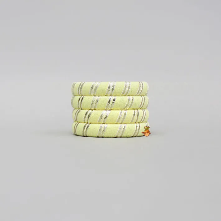 New Yellow Lace Detailed Bangles Set Bangles