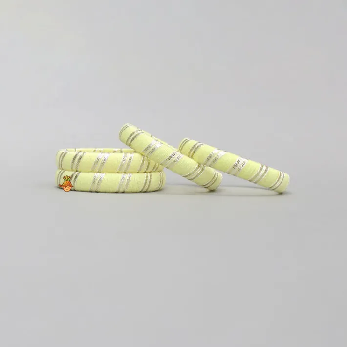 New Yellow Lace Detailed Bangles Set Bangles