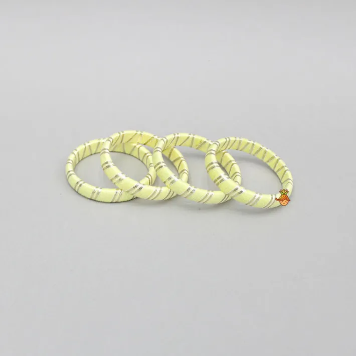 New Yellow Lace Detailed Bangles Set Bangles