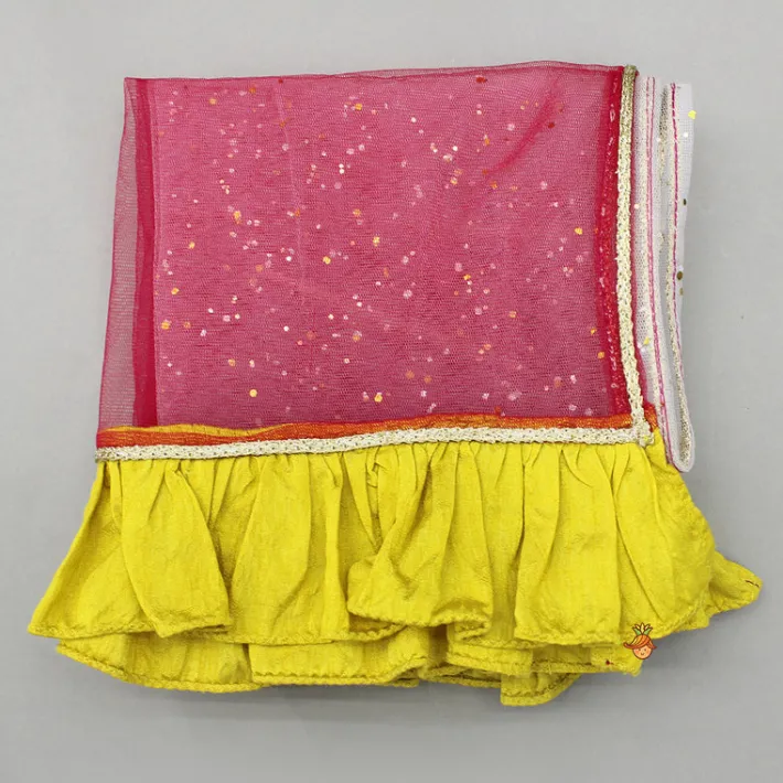 Sale Yellow Lace Detailed Top And Lehenga With Dupatta Ethnic Wear | Lehengas & Ghagras