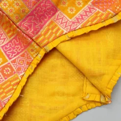 Discount Yellow Multicolour Brocade Printed Top With Pleated Flap Lehenga And Net Dupatta Ethnic Wear | Lehengas & Ghagras