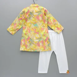 Outlet Yellow Multicolour Printed Kurta And Pyjama BOY Twinning Sets | Indian Ethnic Wear