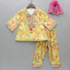 Clearance Yellow Multicoloured Printed Kurti And Salwar With Dupatta Twinning Sets | Ethnic Wear