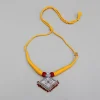 Hot Yellow Necklace With Beautiful Embellished Pendant Jewellery