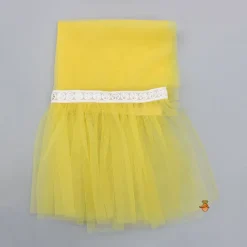Sale Yellow Printed Embroidered Top And Dual Tone Lehenga With Dupatta Ethnic Wear | Lehengas & Ghagras