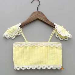 Sale Yellow Strappy Embellished Top And Flared Palazzo Ethnic Wear | Palazzos & Shararas