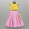 Fashion Yellow Thread Embroidered Crop Top And Pleated Lehenga Ethnic Wear | Lehengas & Ghagras