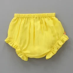 Fashion Yellow Top Embroidered With Pearls And Bloomer Twinning Sets | Baby Essentials