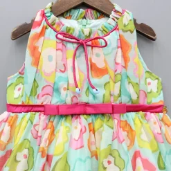 Discount Yoke Gather Multicolour Dress Dresses & Sets | Dresses