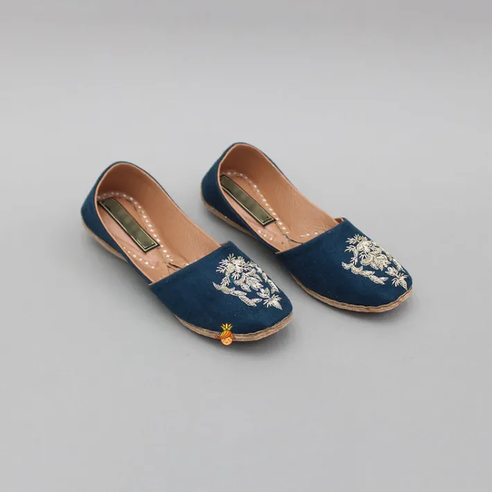 New Zardozi Embroidered Blue Jutti BOY Shoes | Shoes