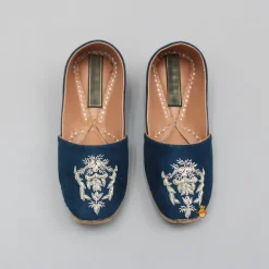 New Zardozi Embroidered Blue Jutti BOY Shoes | Shoes