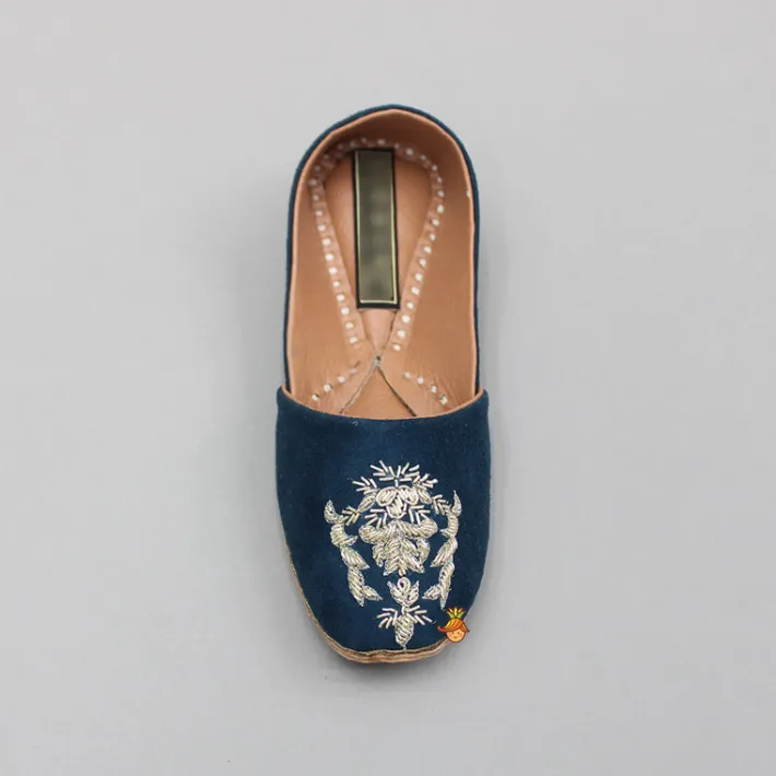 New Zardozi Embroidered Blue Jutti BOY Shoes | Shoes