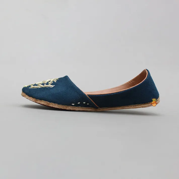New Zardozi Embroidered Blue Jutti BOY Shoes | Shoes