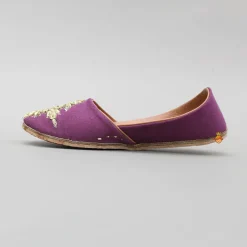 Discount Zardozi Embroidered Wine Jutti BOY Shoes | Shoes