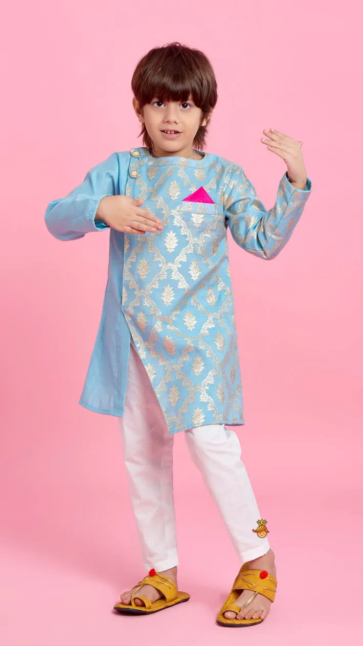 Fashion Zari Brocade Embroidered Stylish Kurta And Pyjama BOY Indian Ethnic Wear | Ethnic Sets