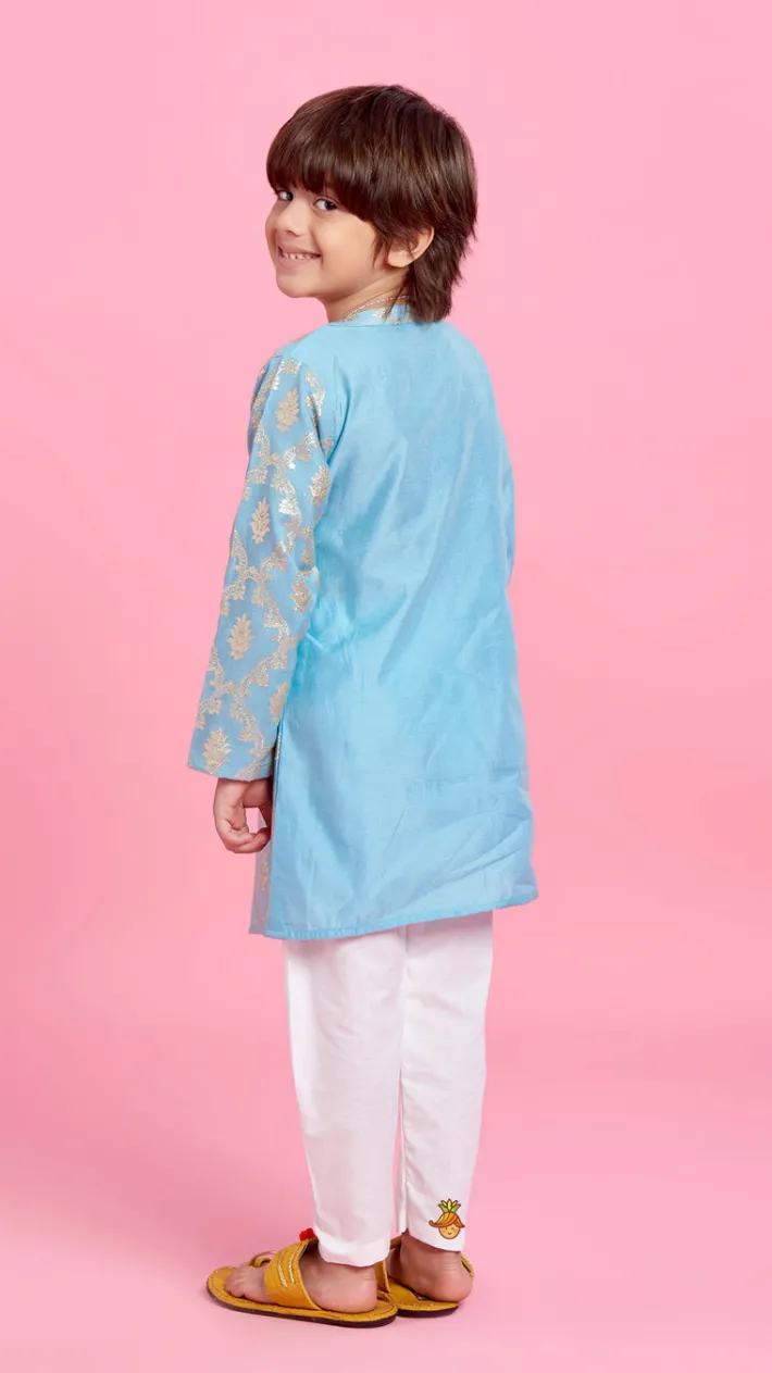 Fashion Zari Brocade Embroidered Stylish Kurta And Pyjama BOY Indian Ethnic Wear | Ethnic Sets