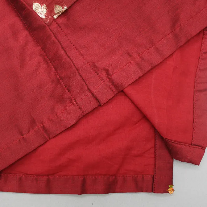 Online Zari Brocade Layered Flap Kurta And Pyjama BOY Indian Ethnic Wear | Ethnic Sets