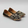Hot Zari Embroidered Black Suede Jutti BOY Shoes
