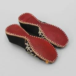 Hot Zari Embroidered Black Suede Jutti BOY Shoes